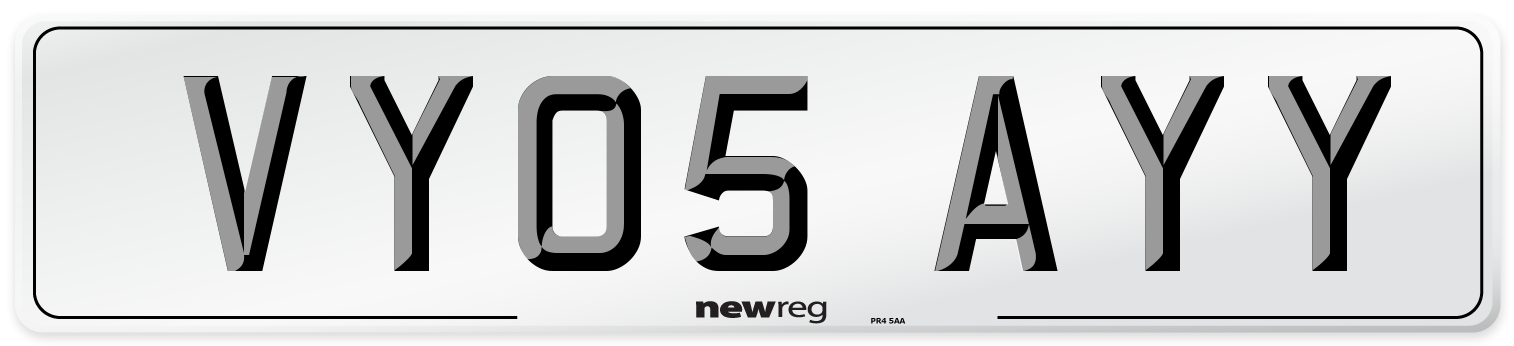 VY05 AYY Number Plate from New Reg